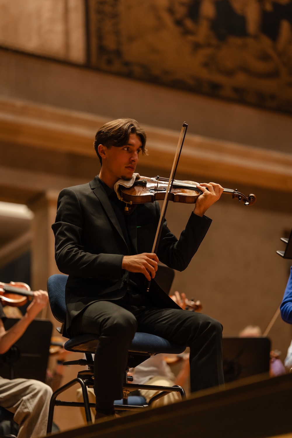 Jules Sauvegrain avec son violon